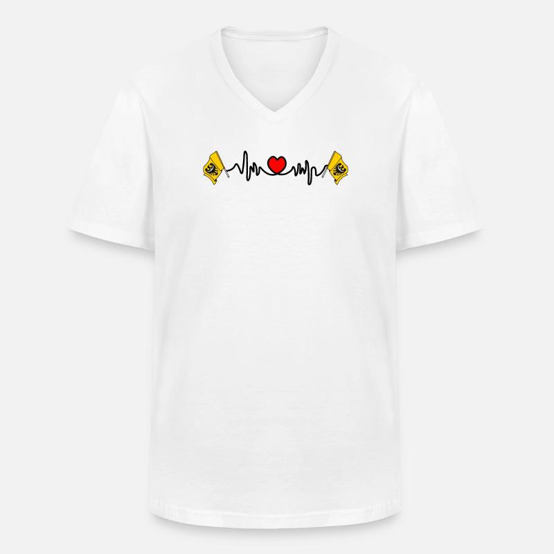 Herzfrequenz-Cardio für Niederschlesien - Männer-T-Shirt mit V-Ausschnitt - Weiß