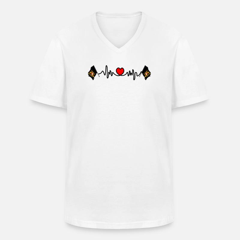 Herzfrequenz-Cardio Flämisch-Brabant Belgien - Männer-T-Shirt mit V-Ausschnitt - Weiß