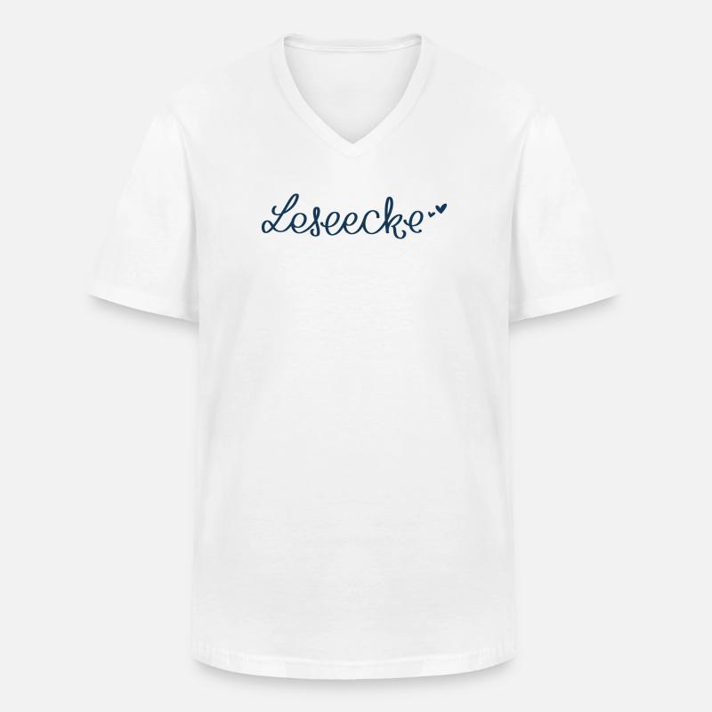 Leseecke mit Herz - Männer-T-Shirt mit V-Ausschnitt - Weiß