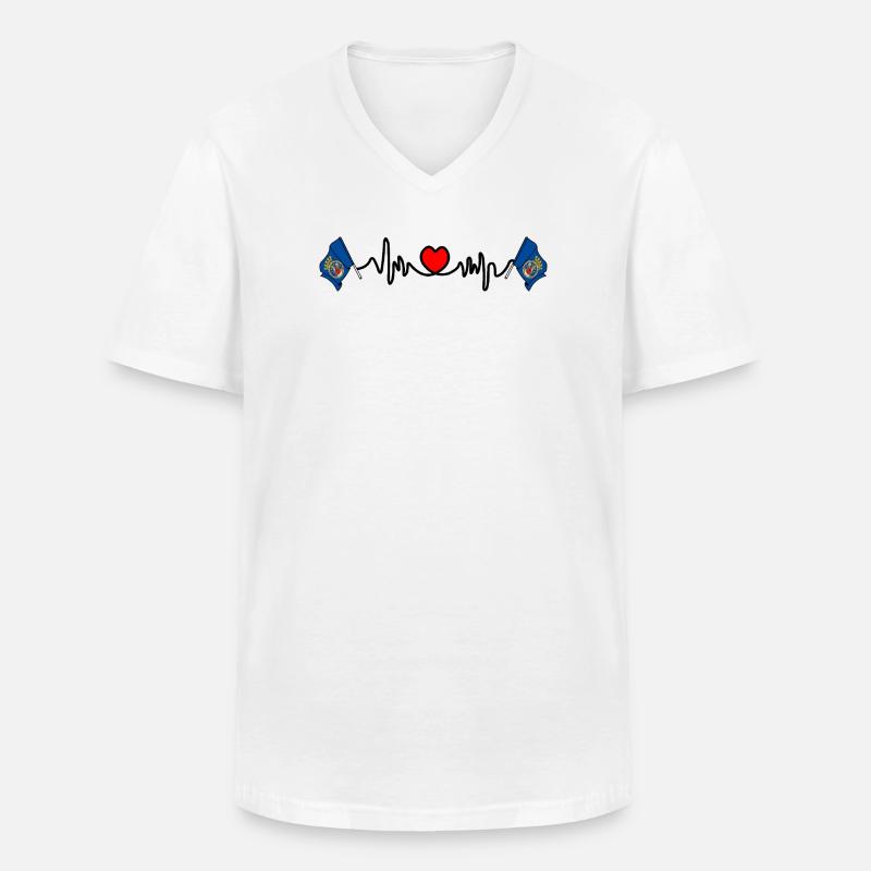 Herzfrequenz-Cardio aus Oslo - Männer-T-Shirt mit V-Ausschnitt - Weiß