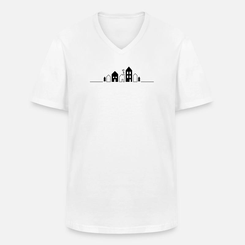 Moderne, niedliche Häuser einer Stadt - Männer-T-Shirt mit V-Ausschnitt - Weiß