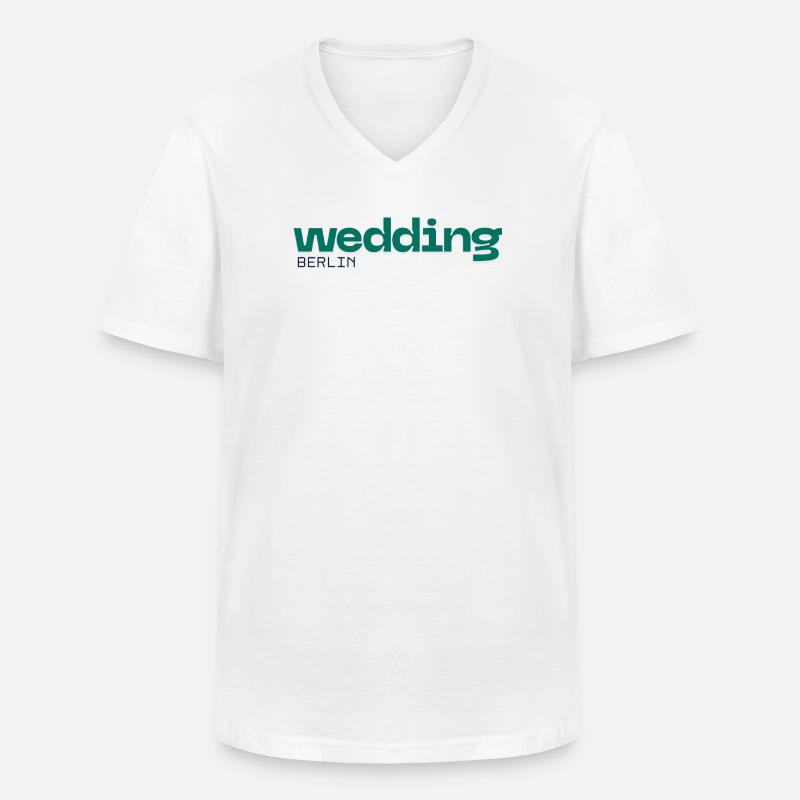Wedding Berlin - Schönes, schlichtes Design - Männer-T-Shirt mit V-Ausschnitt - Weiß