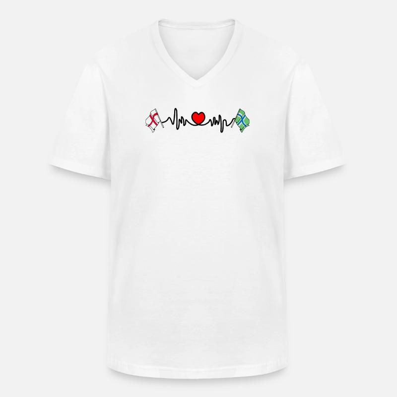 Herzfrequenz in Gloucestershire & England - Männer-T-Shirt mit V-Ausschnitt - Weiß