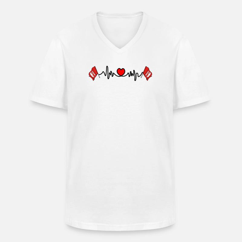 Warwickshire Herzfrequenz - Männer-T-Shirt mit V-Ausschnitt - Weiß