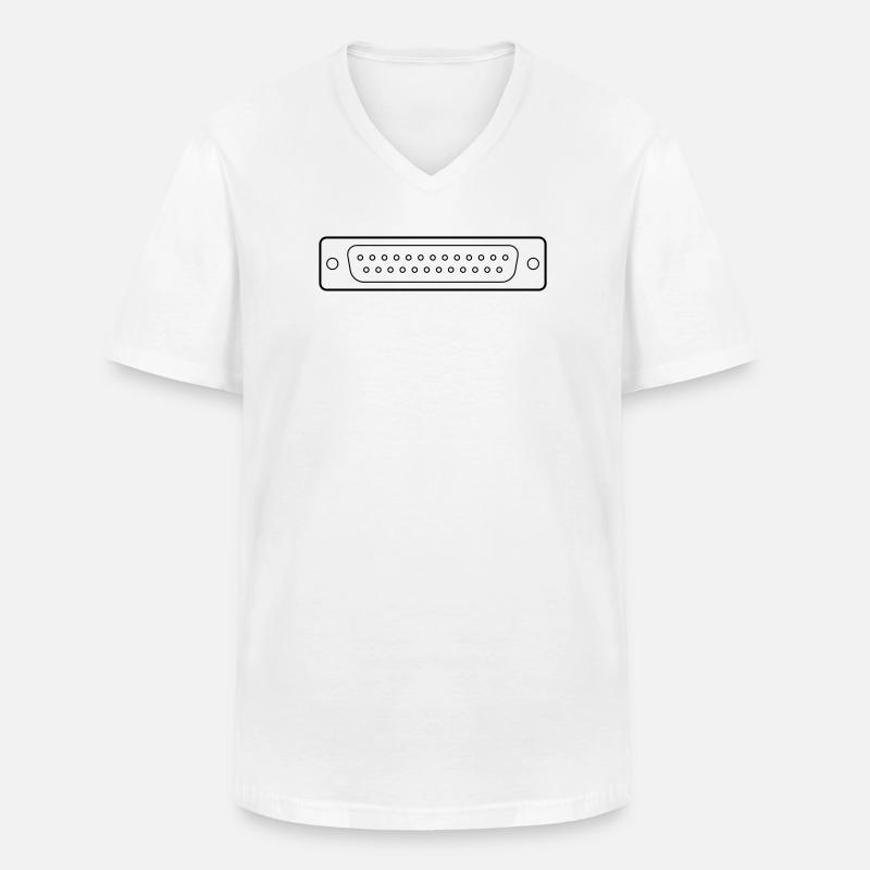 DB 25 Connector Parallel, Printer - Men's V-Neck T-Shirt - white