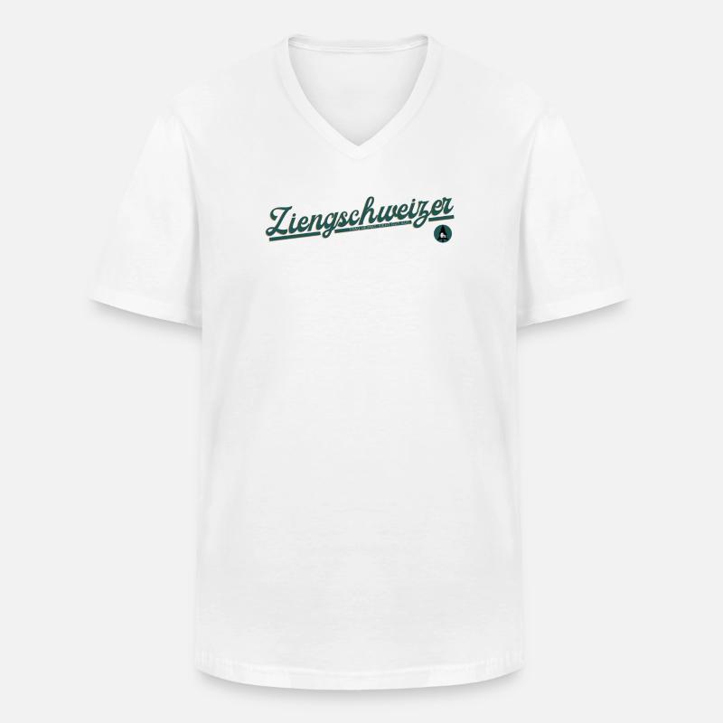 Ziengschweizer - Männer-T-Shirt mit V-Ausschnitt - Weiß