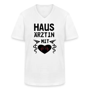 Hausärztin mit Herz Geschenk - Männer-T-Shirt mit V-Ausschnitt - Weiß - Vorne - AI Model Male 185 light (185cm)