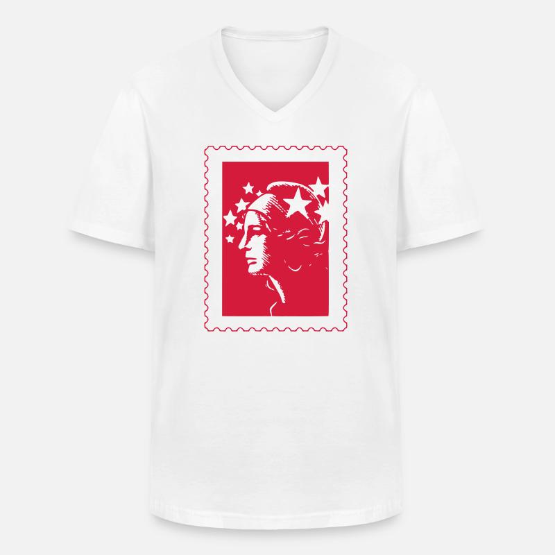 Bereits gestempelt (e) - Männer-T-Shirt mit V-Ausschnitt - Weiß