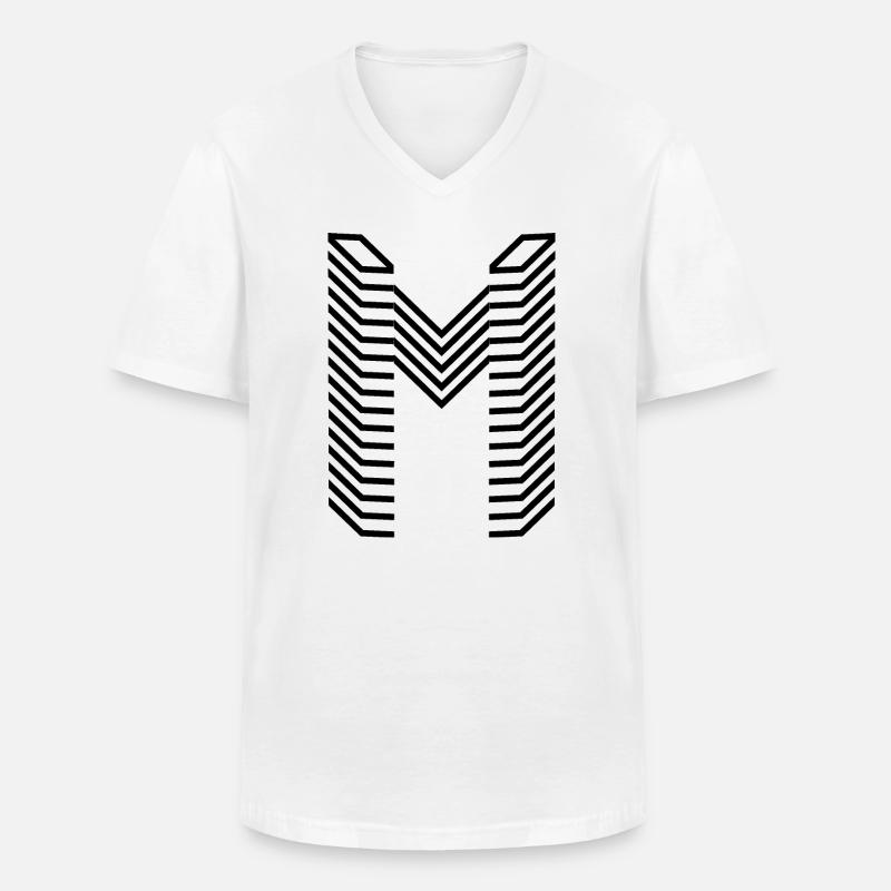 Einzigartiges Buchstaben-M-Logo-Design - Männer-T-Shirt mit V-Ausschnitt - Weiß