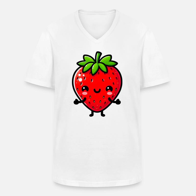 Erdbeeren Erdbeeren - Männer-T-Shirt mit V-Ausschnitt - Weiß