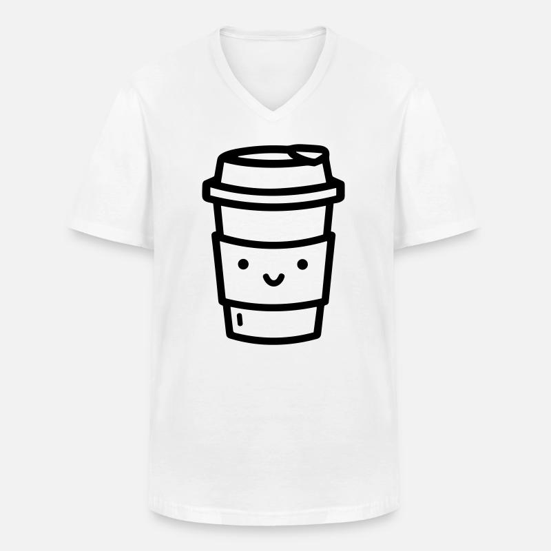 Kaffeebecher - Männer-T-Shirt mit V-Ausschnitt - Weiß