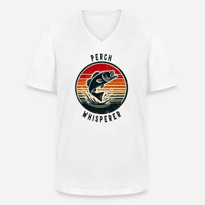 Barsch Flüsterer Design - Männer-T-Shirt mit V-Ausschnitt - Weiß