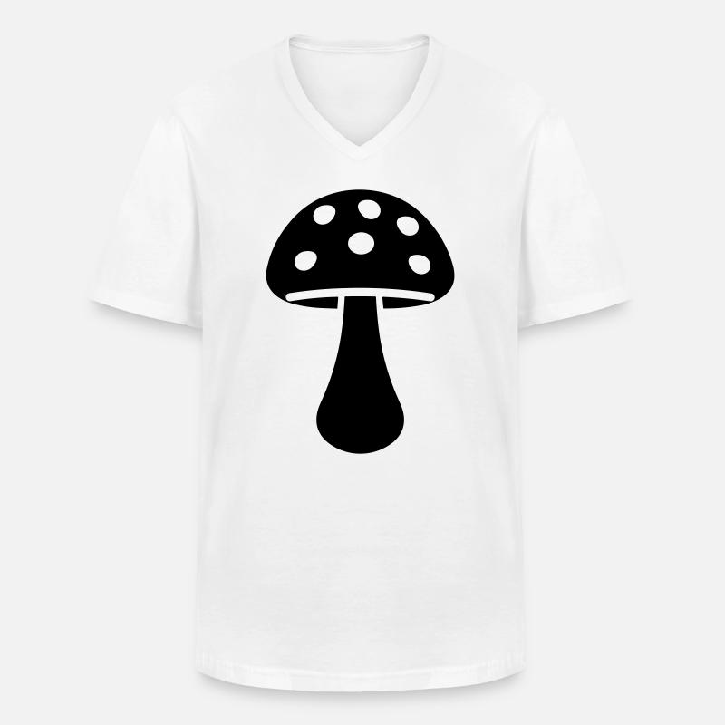 Pilz - Männer-T-Shirt mit V-Ausschnitt - Weiß