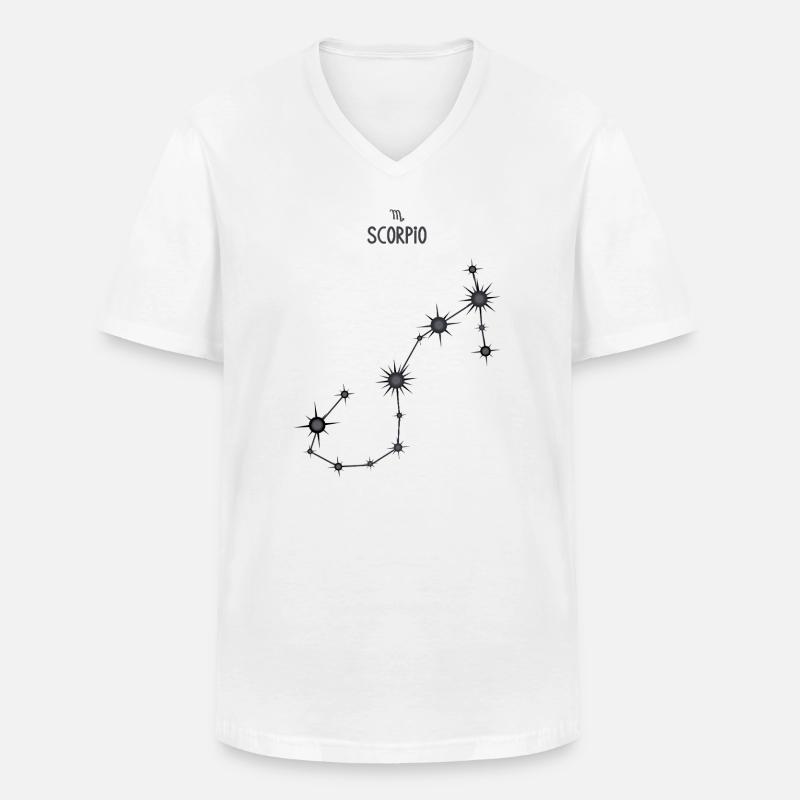 Skorpion Sternzeichen Sternbild Schwarz Grau - Männer-T-Shirt mit V-Ausschnitt - Weiß