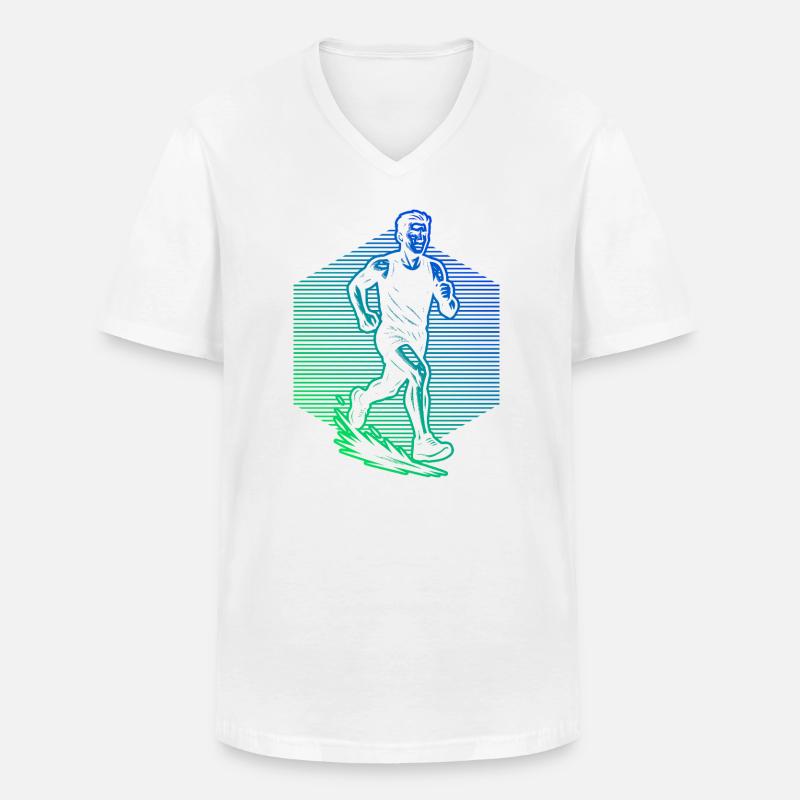 Graphismes de course pour les courses - T-shirt col V Homme - blanc