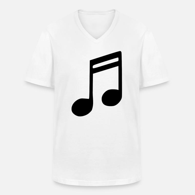 Musik Note Musiknote schwarz - Männer-T-Shirt mit V-Ausschnitt - Weiß