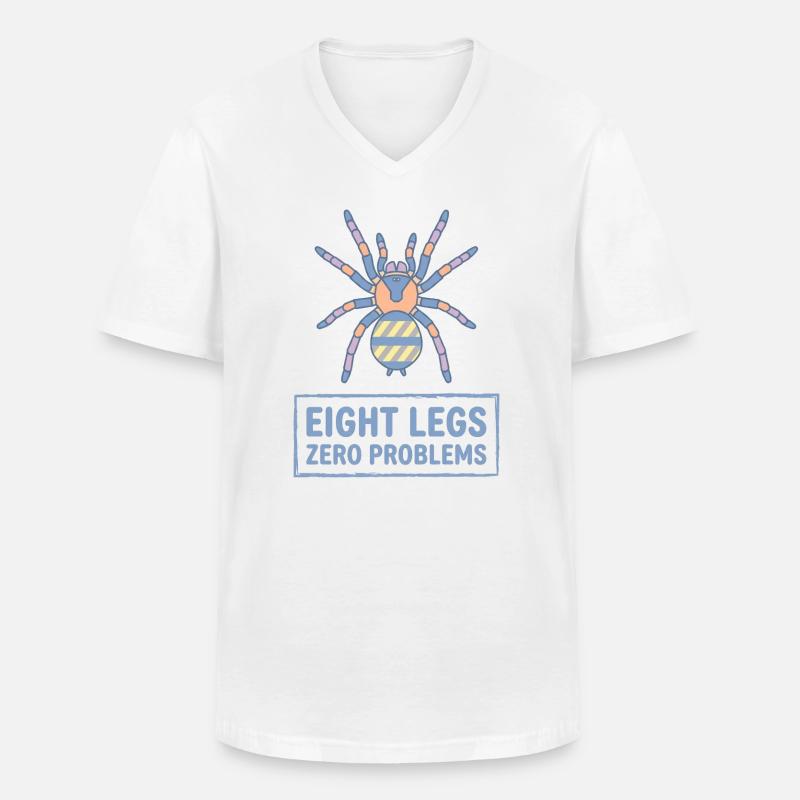 Acht Beine Null Probleme Vogelspinne - Männer-T-Shirt mit V-Ausschnitt - Weiß