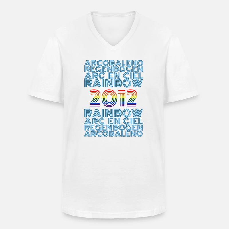 2012 - Männer-T-Shirt mit V-Ausschnitt - Weiß