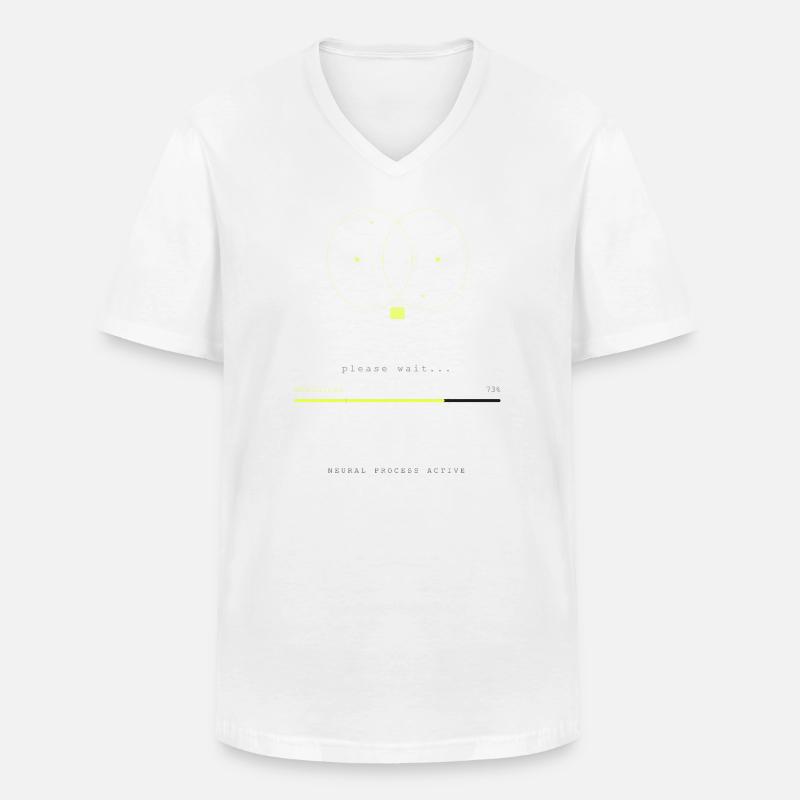 BRAIN.EXE IS LOADING - T-shirt col V Homme - blanc