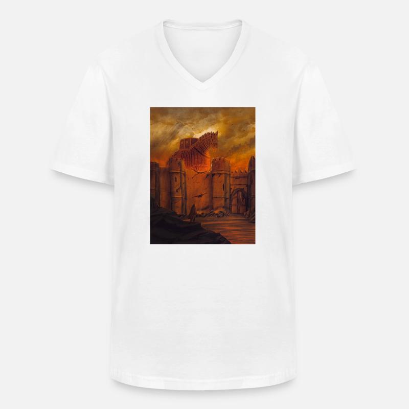 Trojanisches Pferd in Muralla - Männer-T-Shirt mit V-Ausschnitt - Weiß