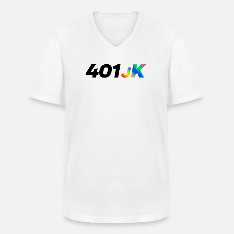401JK Regenbogen Gradient - Männer-T-Shirt mit V-Ausschnitt - Weiß