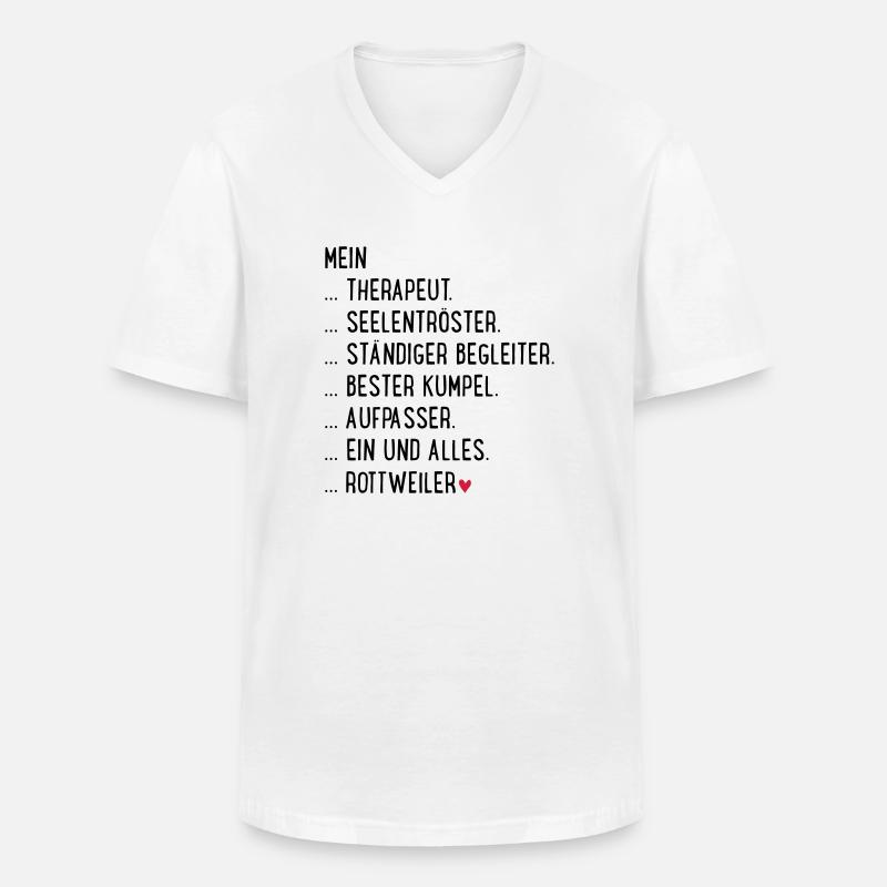 rottweiler - Männer-T-Shirt mit V-Ausschnitt - Weiß