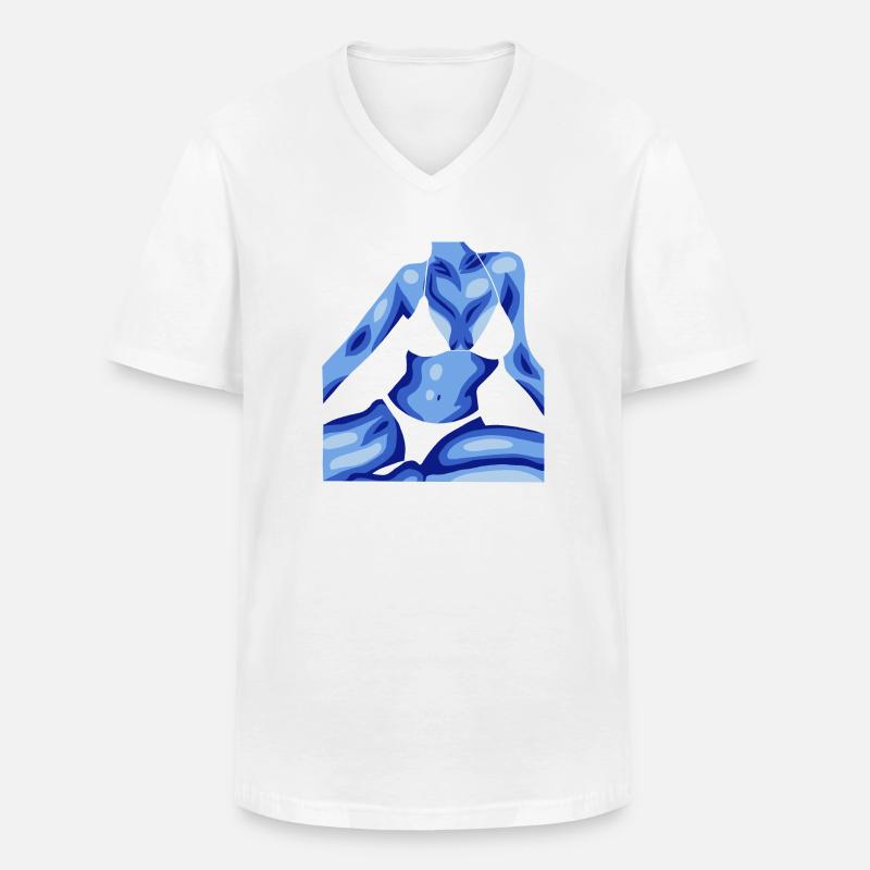 Frau in Bikini - Männer-T-Shirt mit V-Ausschnitt - Weiß