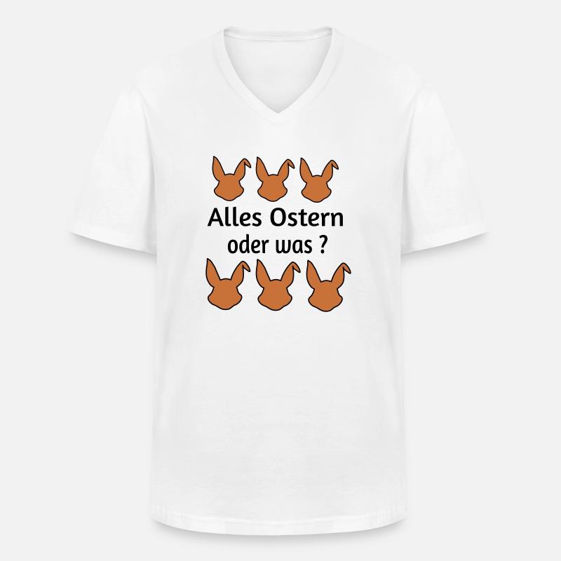 Alles Ostern oder was - Männer-T-Shirt mit V-Ausschnitt - Weiß
