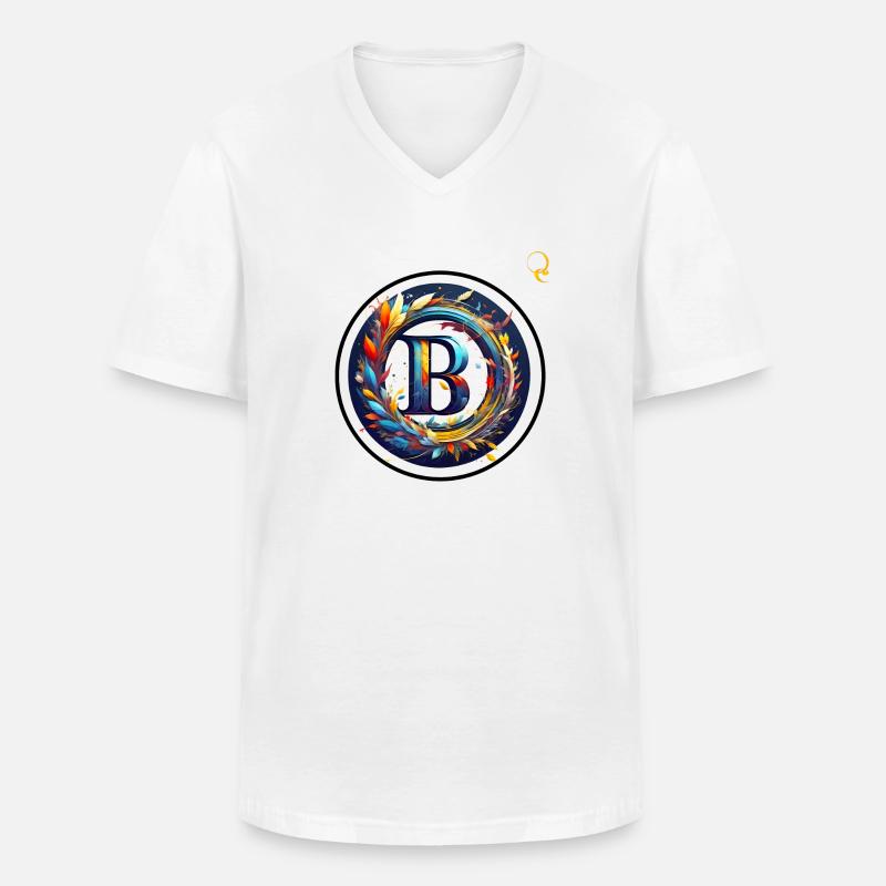 BUCHSTABE "B" DES ALPHABETS - Männer-T-Shirt mit V-Ausschnitt - Weiß
