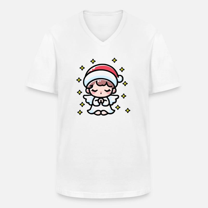 Weihnachtsengel - Männer-T-Shirt mit V-Ausschnitt - Weiß