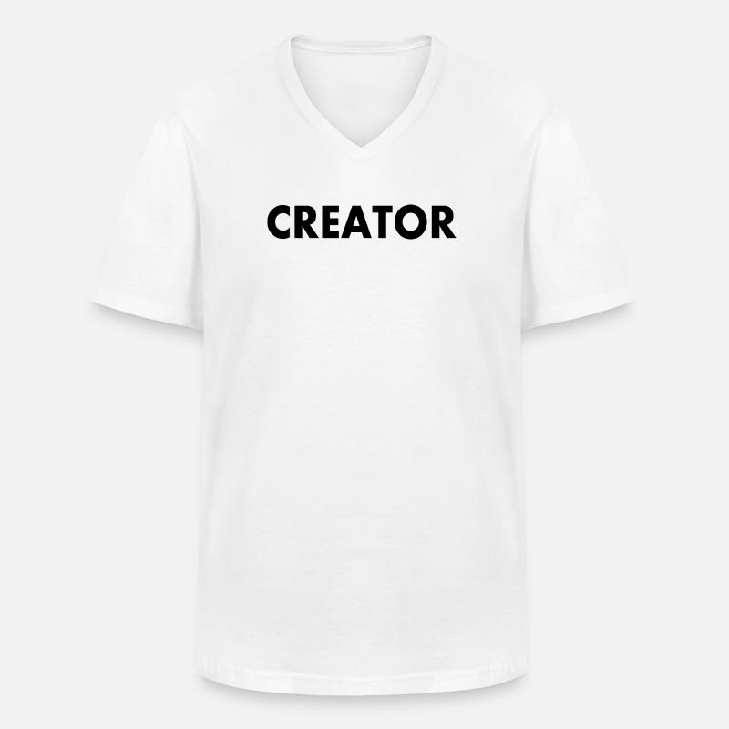 Creator - Männer-T-Shirt mit V-Ausschnitt - Weiß