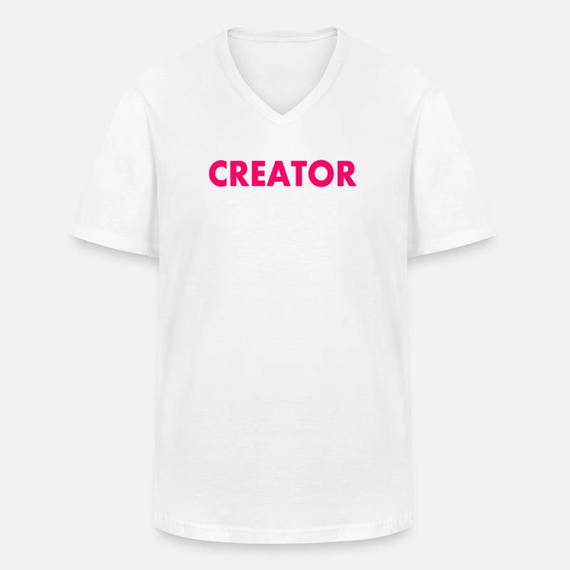 Creator - Männer-T-Shirt mit V-Ausschnitt - Weiß