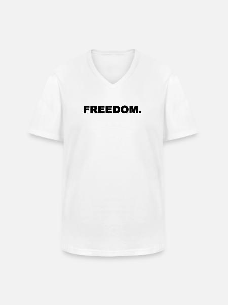 Liberté, noir - T-shirt col V Homme - blanc