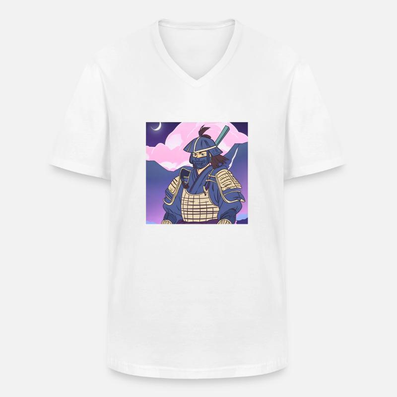 Samurai-Krieger - Männer-T-Shirt mit V-Ausschnitt - Weiß
