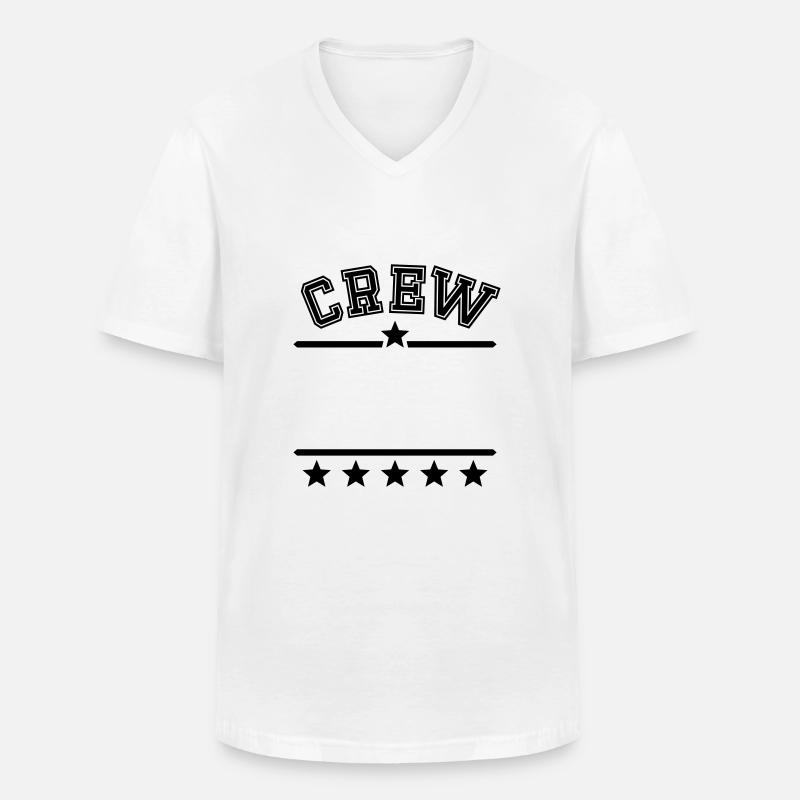 Dein Crew Dein Text - Männer-T-Shirt mit V-Ausschnitt - Weiß