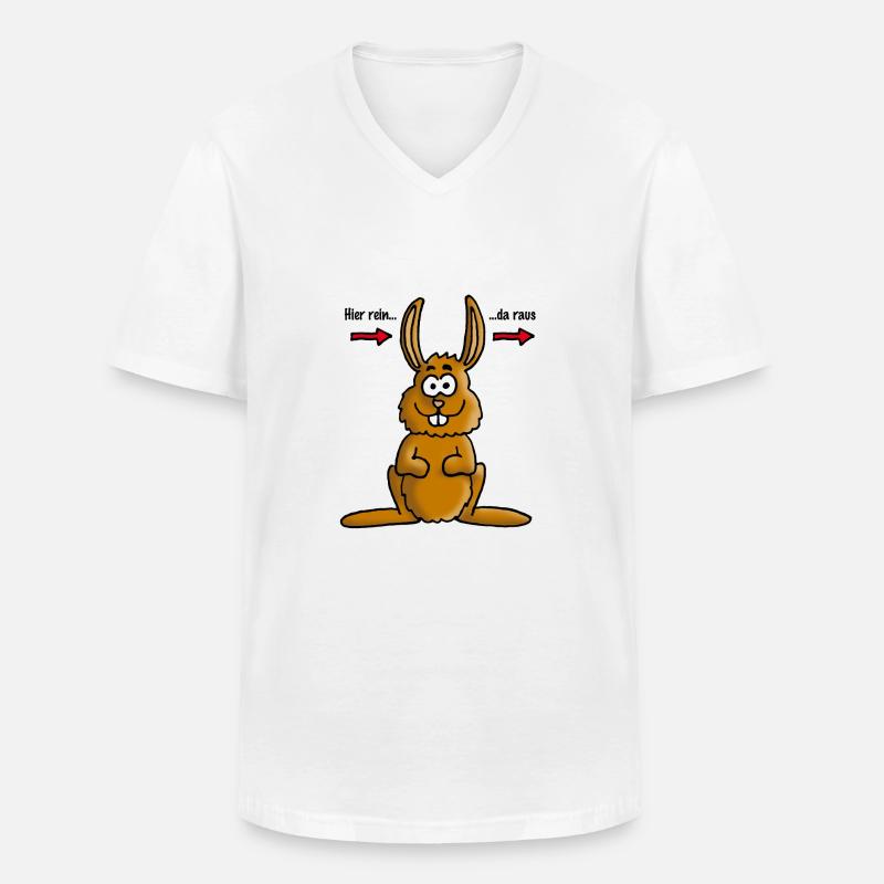 hase_02_e - Männer-T-Shirt mit V-Ausschnitt - Weiß