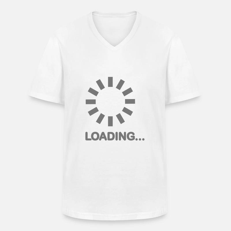 Loading - Männer-T-Shirt mit V-Ausschnitt - Weiß