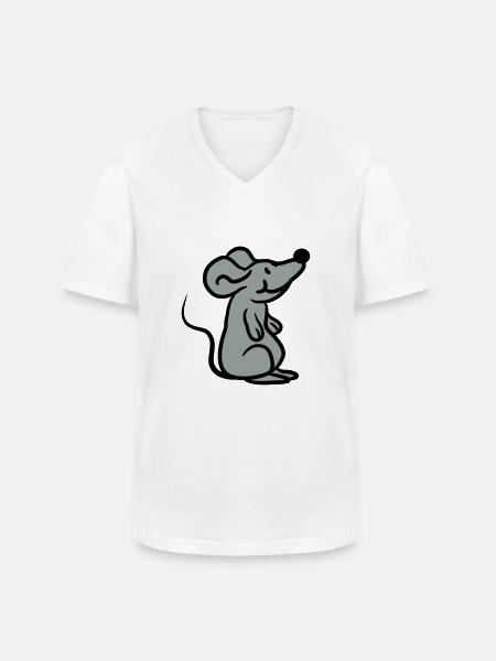 Little cute cute mouse - Men's V-Neck T-Shirt - white