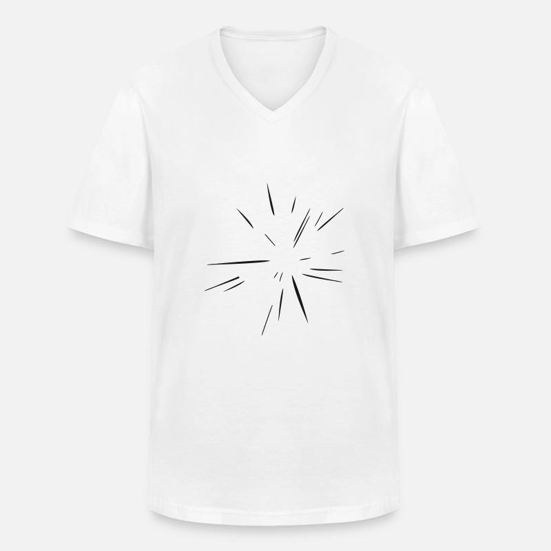 Explosion - Flash - Blitz - Vectorgraphic - Männer-T-Shirt mit V-Ausschnitt - Weiß