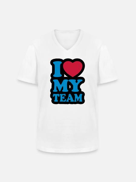 I love my team - Men's V-Neck T-Shirt - white