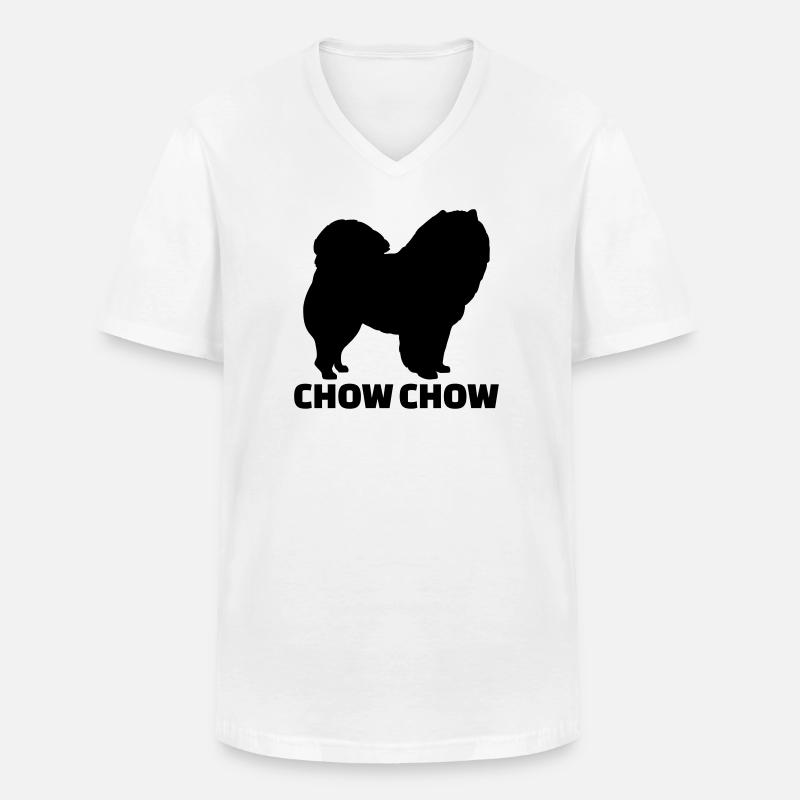 Chow Chow - Männer-T-Shirt mit V-Ausschnitt - Weiß