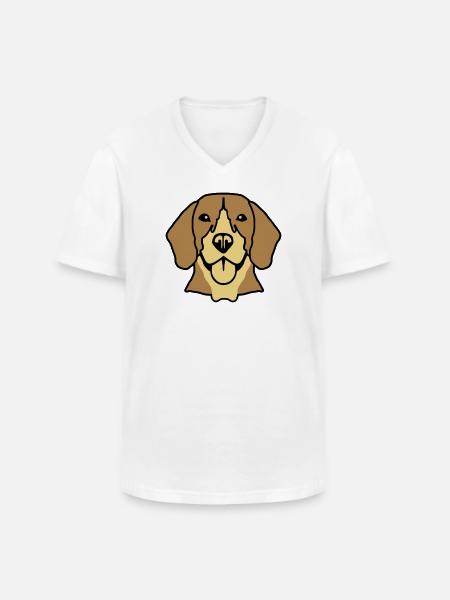 beagle - Men's V-Neck T-Shirt - white