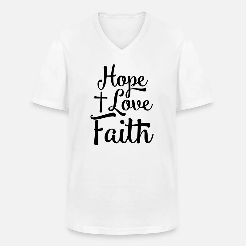 Hoffnung Liebe Glaube - Männer-T-Shirt mit V-Ausschnitt - Weiß