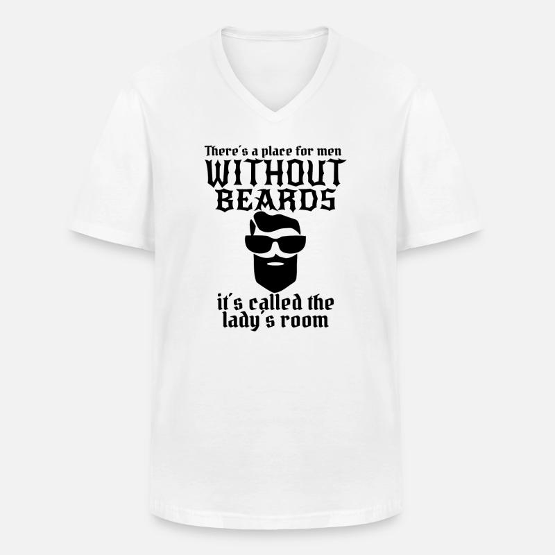 Mann mit Bart - Männer-T-Shirt mit V-Ausschnitt - Weiß