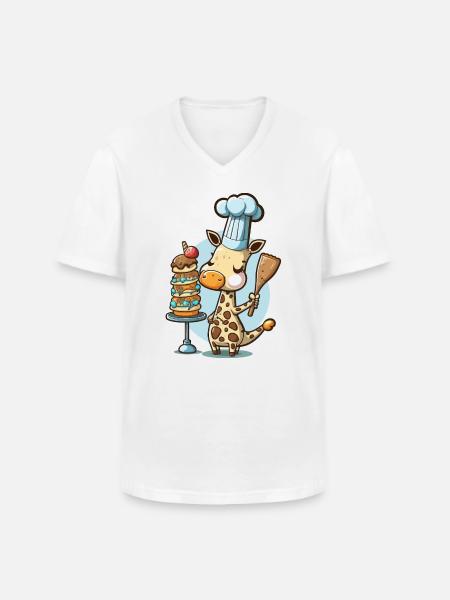 Cuisson à la commande - T-shirt col V Homme - blanc