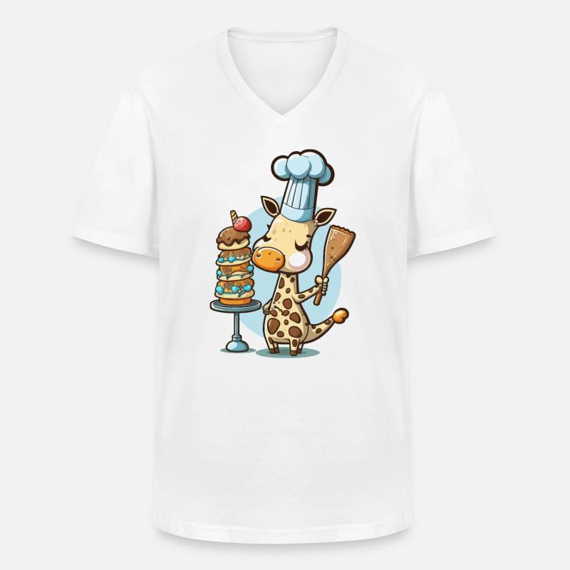 Cuisson à la commande - T-shirt col V Homme - blanc