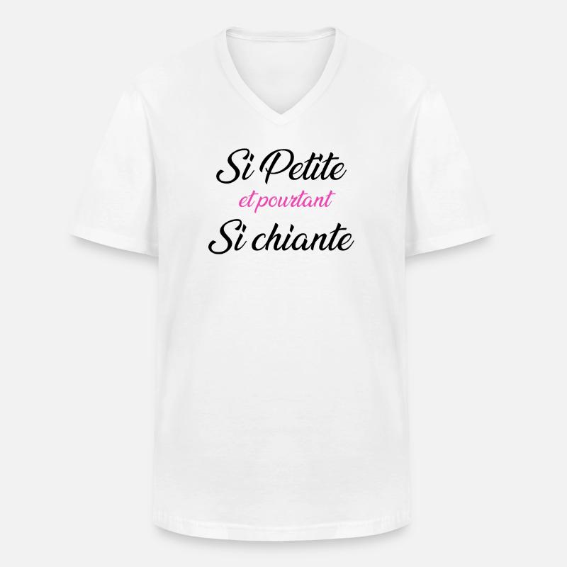 so klein und doch so langweilig - Männer-T-Shirt mit V-Ausschnitt - Weiß
