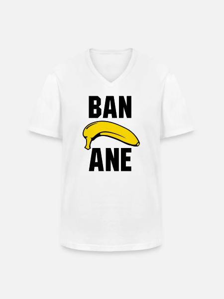 Banane - Männer-T-Shirt mit V-Ausschnitt - Weiß