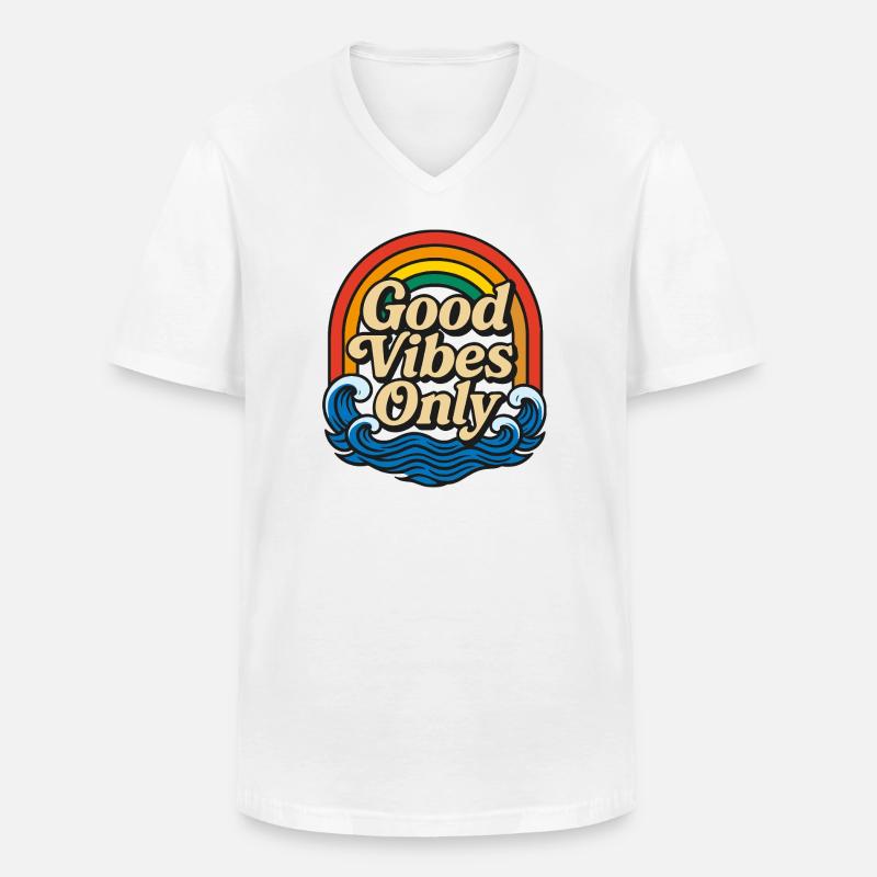 Summer Vibes and Waves - Männer-T-Shirt mit V-Ausschnitt - Weiß