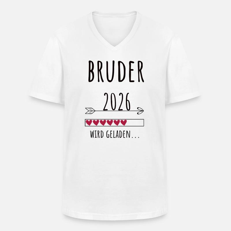 Werdender Bruder 2026 Geschenk Schwangerschaft - Männer-T-Shirt mit V-Ausschnitt - Weiß